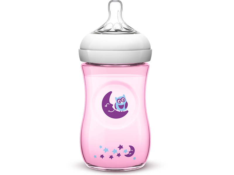 lexicon geloof Ongepast Avent Roze naturel voedingsfles 260 ml met print kopen | Babybinni Webshop