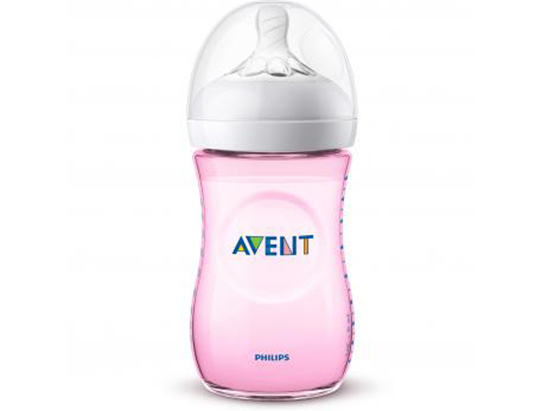 Avent naturel voedingsfles 260 ml roos