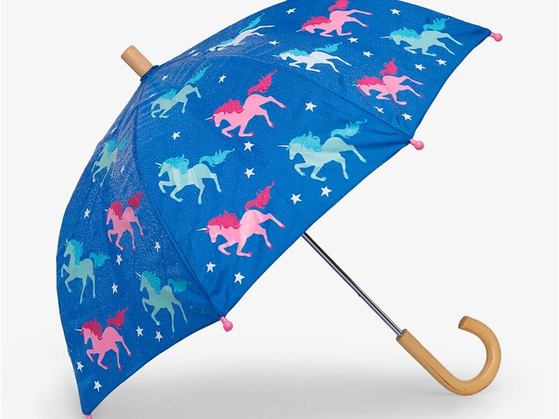 Hatley kids Paraplu unicorn veranderd van kleur in de regen !