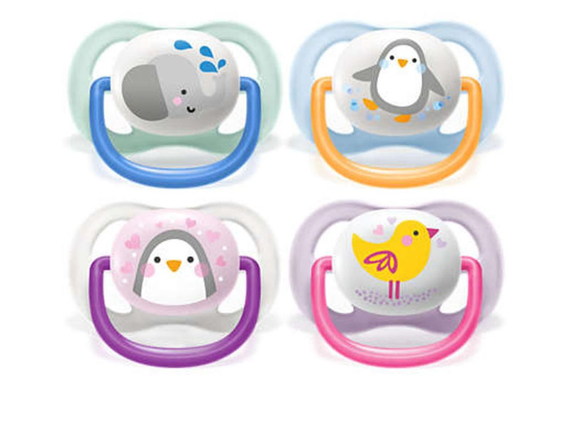 Avent Fopspeen 0-6m Ultra air mix set van 2 animal spenen