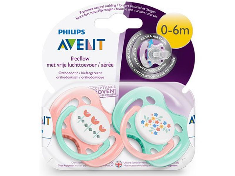 Avent Avent freeflow fopspeen 0-6m Flower