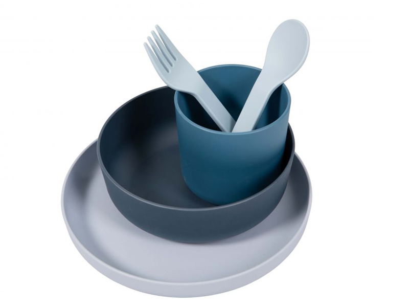 Bo jungle B-CPLA Biodegradable tableware set 5pc bleu