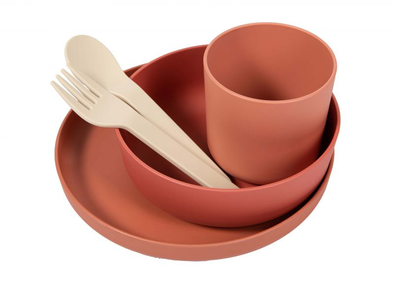 Bo jungle B-CPLA Biodegradable tableware set 5pc terracota