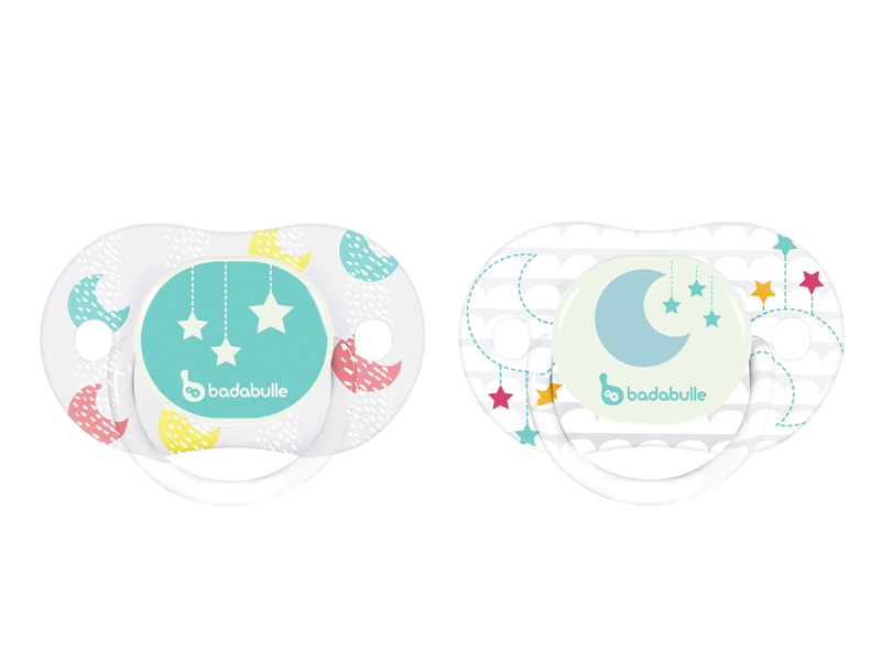 Badabulle 2 moon dream nachtspeentjes 6-12m op=op