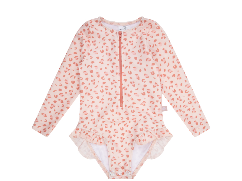 Swim Essentials Badpak met lange mouwen leopard pink