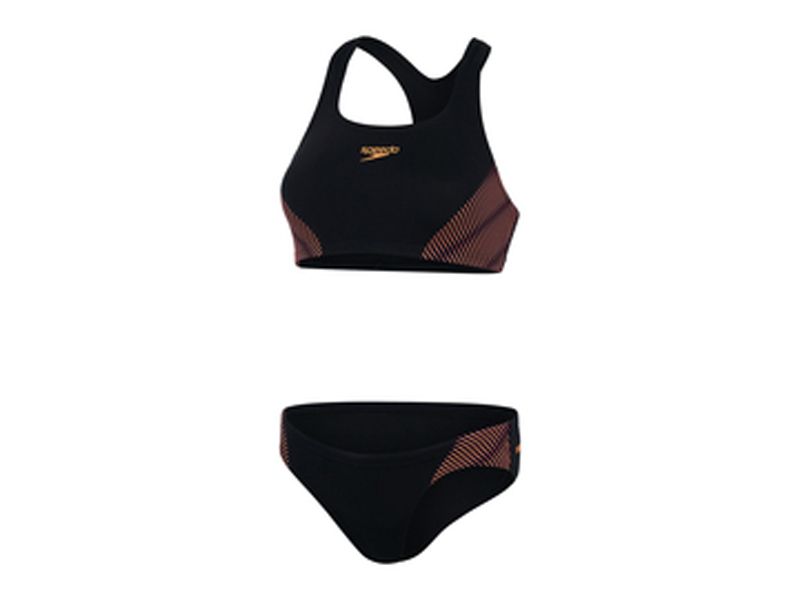 Speedo 2 Delig badkostum black/oranje sport