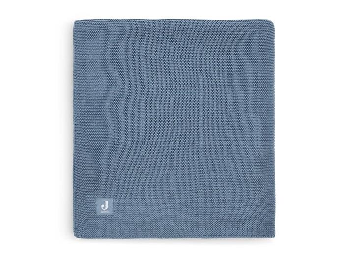 Jollein Deken wieg 75x100cm Basic knit blauw
