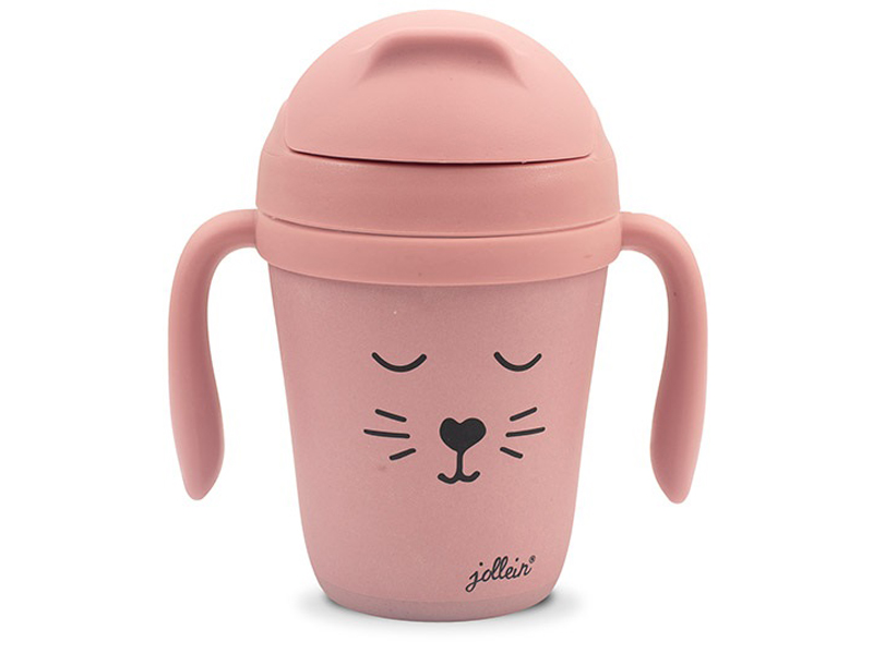 Jollein Bamboo drinkbeker met ritje pink