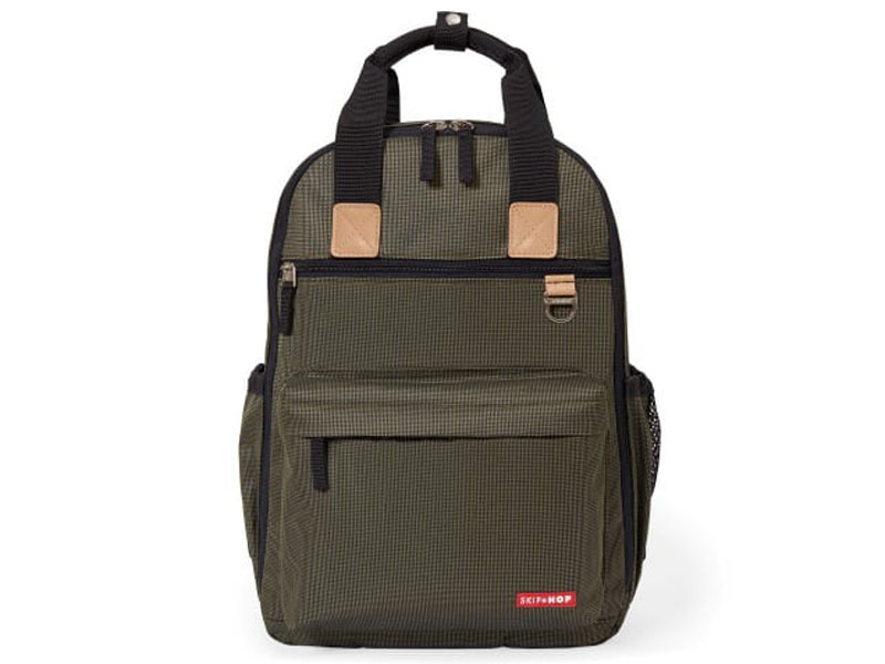 Skip hop Signature Duo Backpack Olive Mini Grid