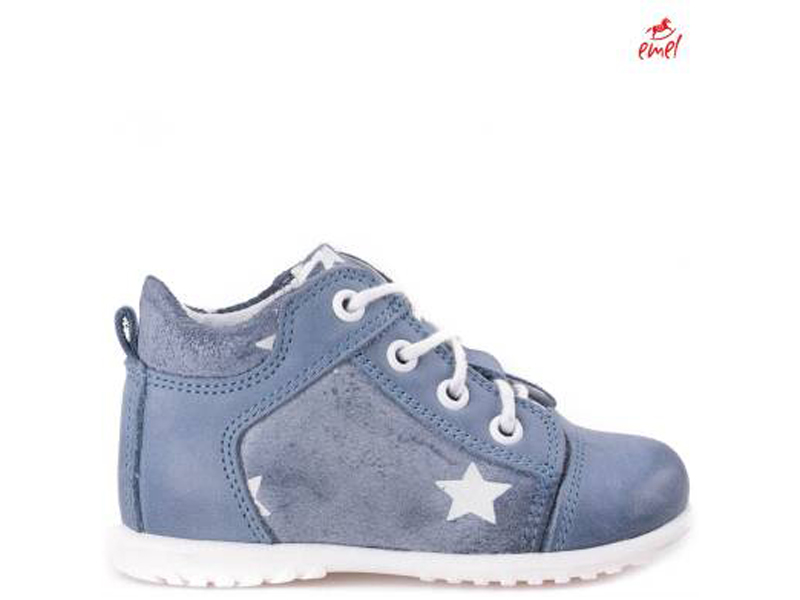 Emel Hangemaakte schoenen blauw met sterren