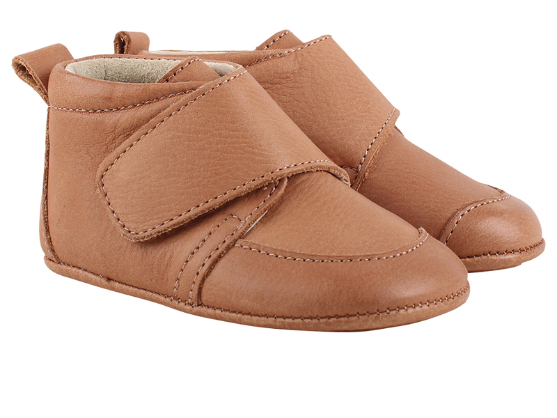 Enfant Baby leather schoentjes cognac