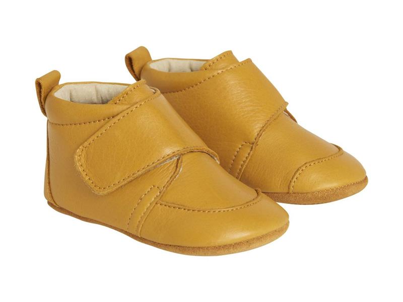 Enfant Baby leather schoentjes oker geel