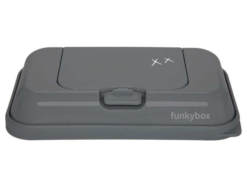 funky box Vochtige doekjes doos Wonderful Dark Grey onderweg model