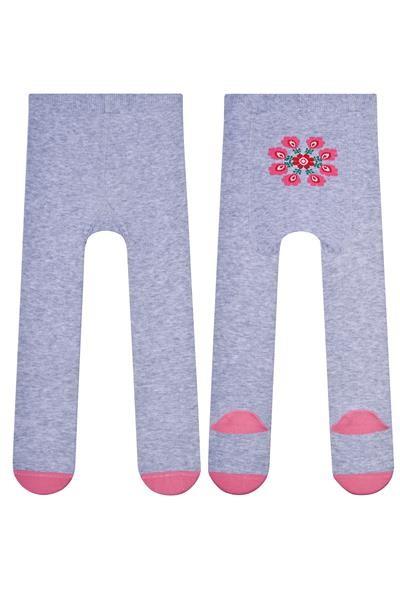 steven sokken kousenbroek grijs met bloem