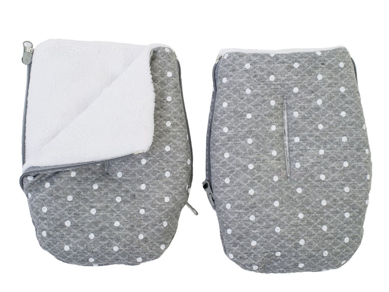 altabebe handverwarmers grijs/ witte bollen