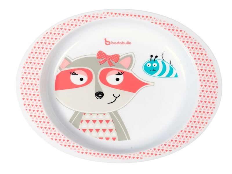 Badabulle Pink racoon Kinder bordje