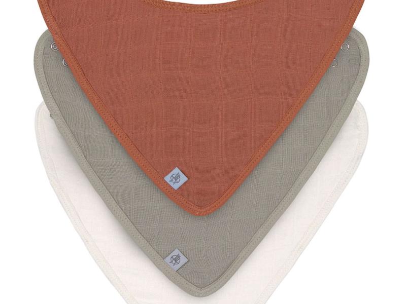 Lassig Bandana set van 3 rust/olive/milk