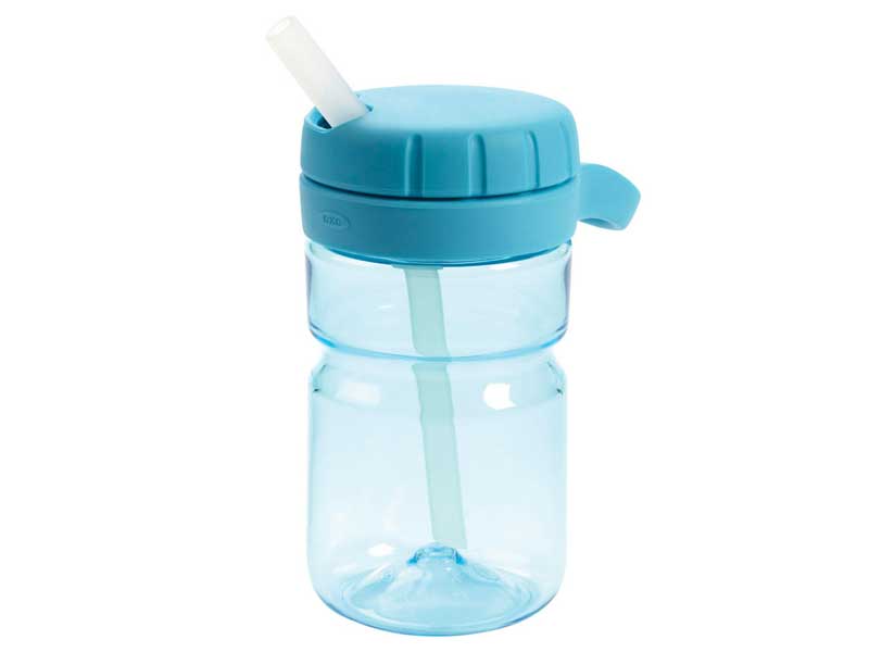 oxo tot twist top drinkbeker met rietje blauw