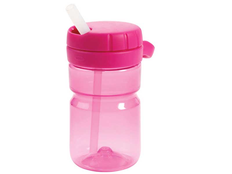 oxo tot twist top drinkbeker met rietje pink