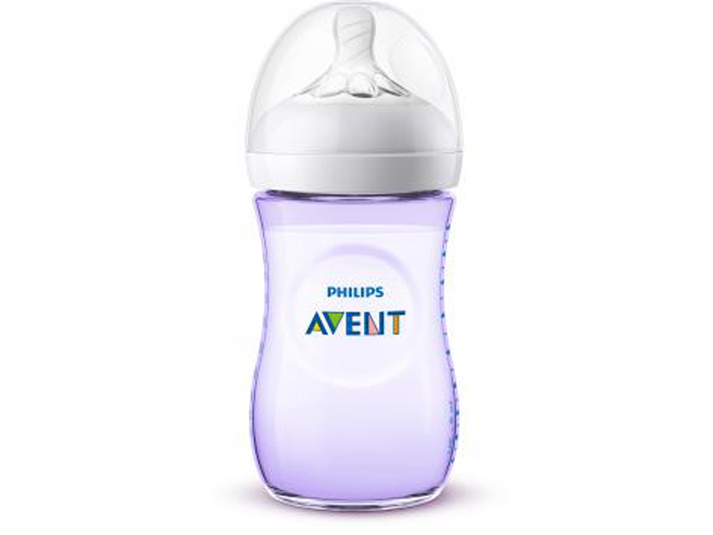 Avent naturel voedingsfles 260 ml paars