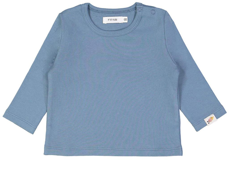 P`tit Filou T-Shirt rib grijs-blauw