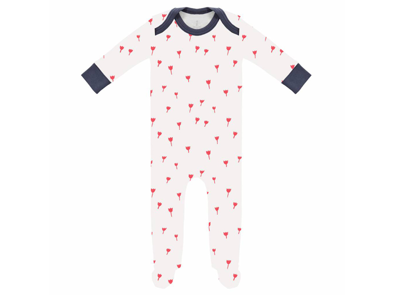 Fresk Pyjama met voet  Tulip red