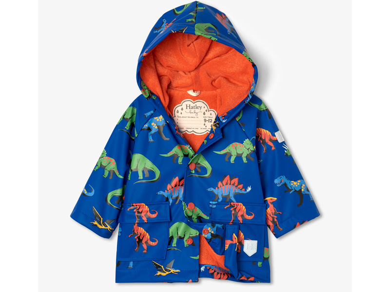 Hatley kids Regenjas dino blauw