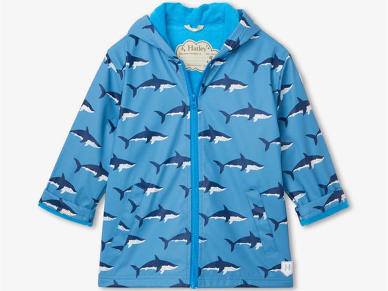 Hatley kids Regenjas Haaien blauw baby