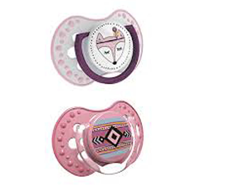 lovi vos speentjes 2 stuks  0-3m/3-6m/6-18m pink