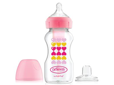 dr.brown's Dr. Brown’s Options+ Anti-colic Bottle roos | Brede halsfles 270 ml Kopen