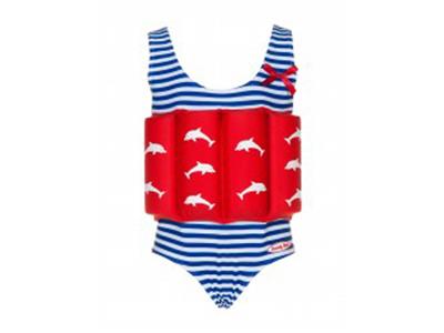 beverley kids drijf-zwempakje  Rood / blauw met haaien Kopen