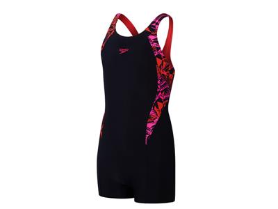 Speedo Eco print panel legsuit black/pink Kopen