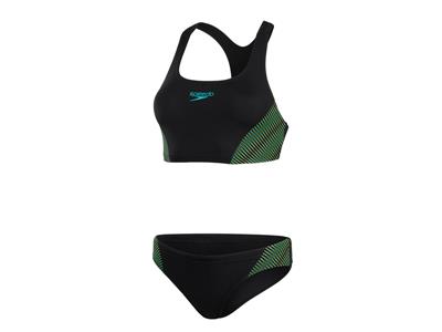 Speedo 2 Delig badkostum black/green sport Kopen