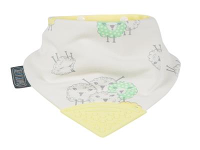 Cheeky chompers Nekslab met bijtring gele schaapjes Kopen