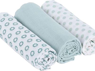 Lassig swaddle set 3 stuks green 85x85 Kopen