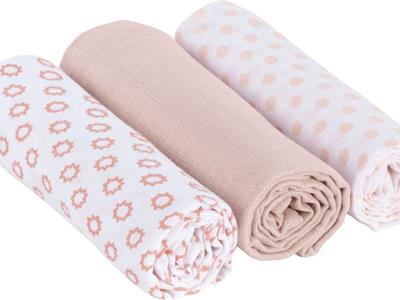 Lassig swaddle doeken chums star pink 85x85 3 stuks Kopen