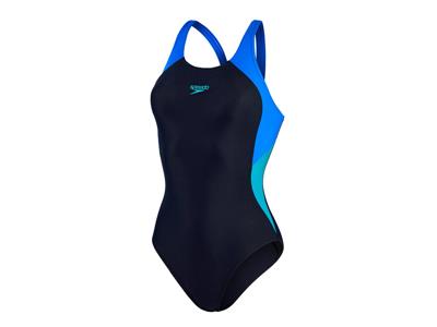 Speedo Badpak Basic colourblock blauw/navy Kopen