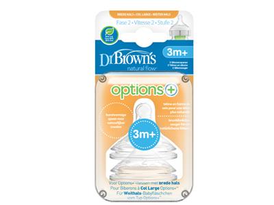 dr.brown's Dr. Brown’s Options+ Anti-colic | Speen fase 2 Brede halsfles Kopen