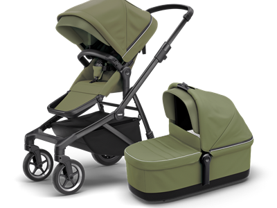 Thule Thule Sleek Infant Stroller Bundle 3in1 green on black Kopen