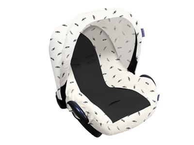 dooky dooky design seat cover wit met blaadjes Kopen