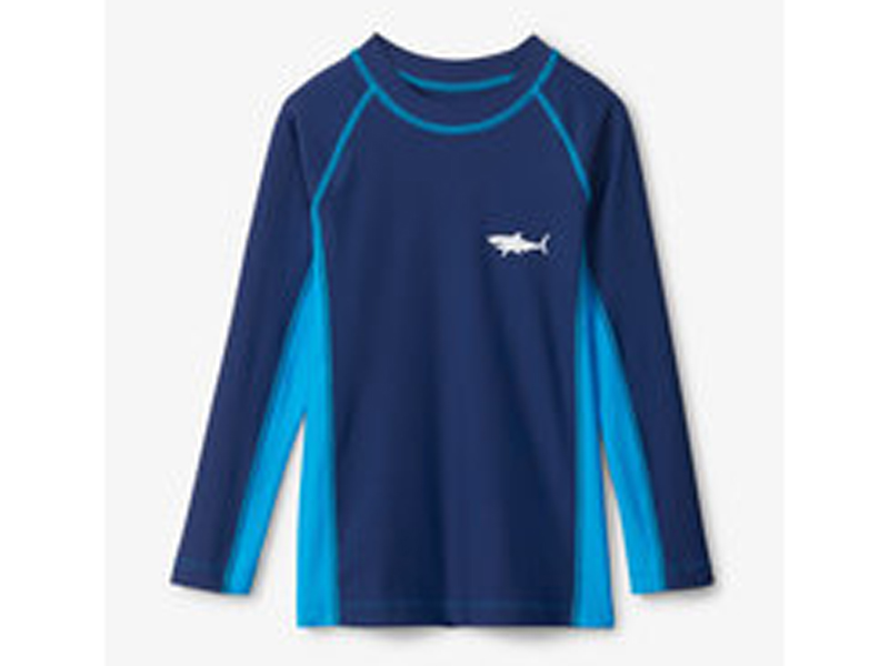Hatley kids Uv shirt blauw ocean lange mouwen