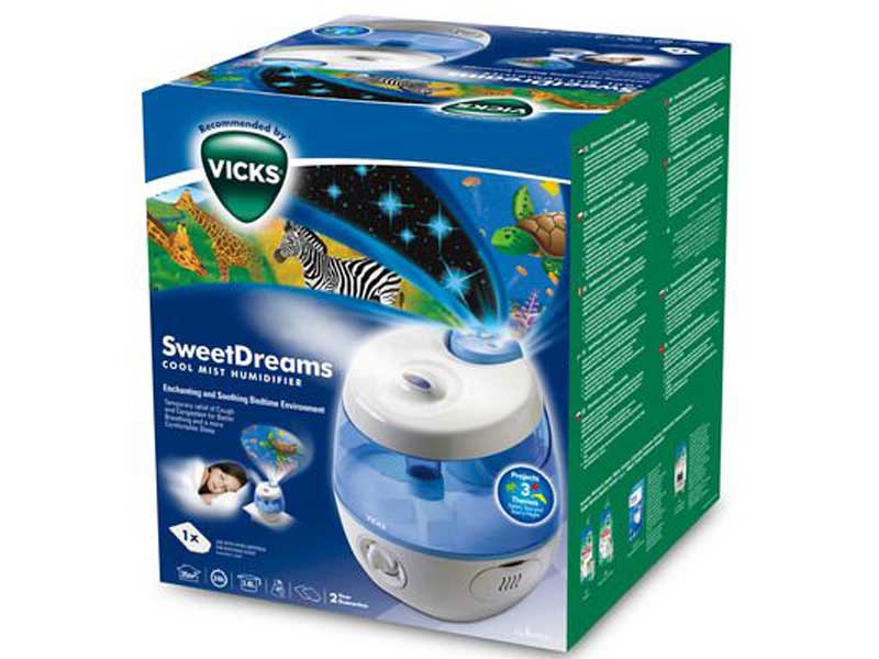 Vicks Luchtbevochtiger met projector cool mist-ultrasone