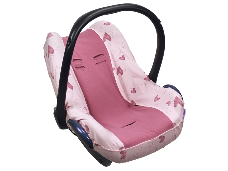 dooky dooky design seat cover roze hartjes