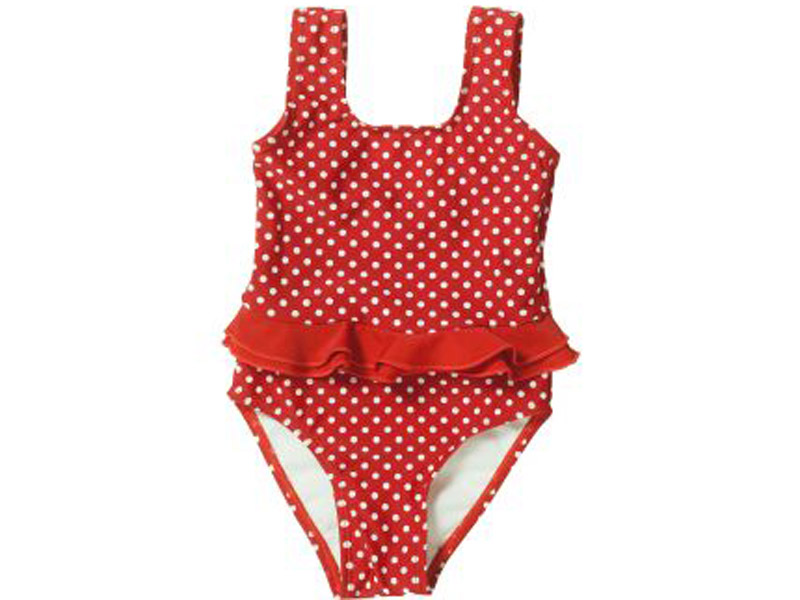 playshoes Badpak rood met witte bolletjes