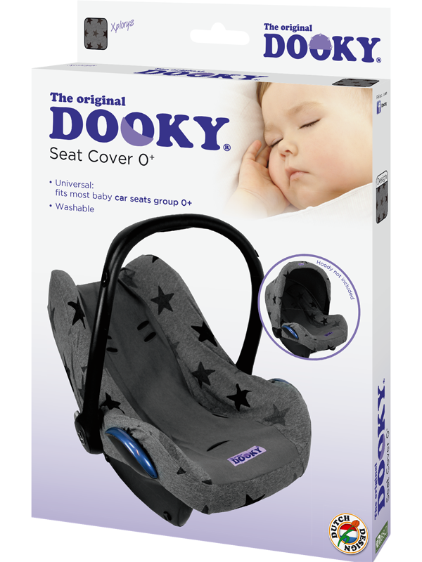 dooky dooky design seat cover grijs sterren kopen | Babybinni