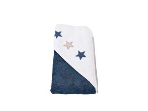 ISI mini Promo set blauw met sterren: slaapzak, slabbetje, badcape