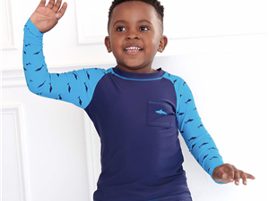 Hatley kids Uv shirt blauw haai lange mouwen