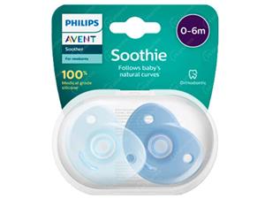 Avent soothie new fopspeen 2 stuks blauw 0-6m