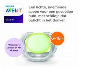 Avent Fopspeen 6+ air mix set van 2 nachtspeen