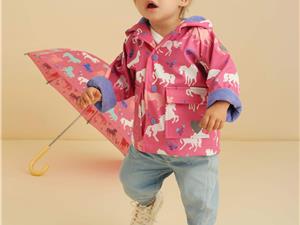 Hatley kids Regenjas unicorn baby roze